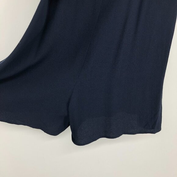 Sandro Paris Navy Blue Viscose  Lace Overlay Sleeveless Romper adjustable straps - Picture 7 of 16